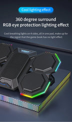 Jomaa RGB Gaming Laptop Stand Air Cooler Notebook Stand Holder with 6 fans Cooling Fan Base Suit for 12-17 inch Laptop