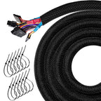 Braided Wire Loom PET Cable Loom Expandable Braided Sleeving Wire Sleeve for TV Computer Home Theater Cable Sleeve 3M/10M