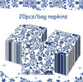 Blue and White Porcelain Paper Plates Napkins,Tableware For Birthday Decoration Wedding Decoration,Table Decor Party Supplies
