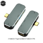 Multi-function 6 in 1 Type-C Hub 3.55mm Jack PD100W USB3.0/USB2.0/USB3.1 HDMI-Compatible USB Extender Hub