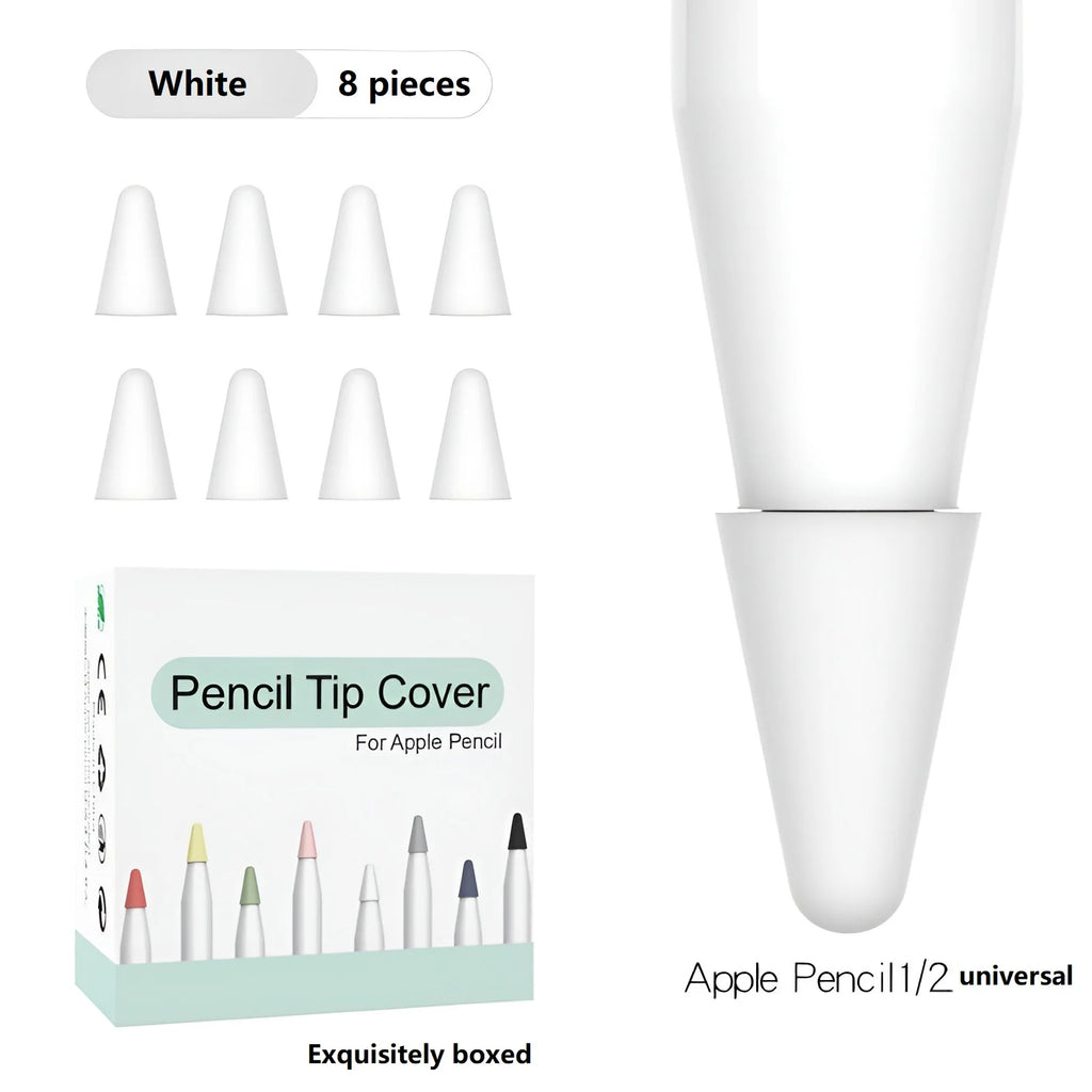 8pcs Soft Silicone Nib Cover For Apple Pencil 1 2 Tip Case Sleeve For Apple Pencil 1st 2nd Gen Touchscreen Stylus Pen Nib Case