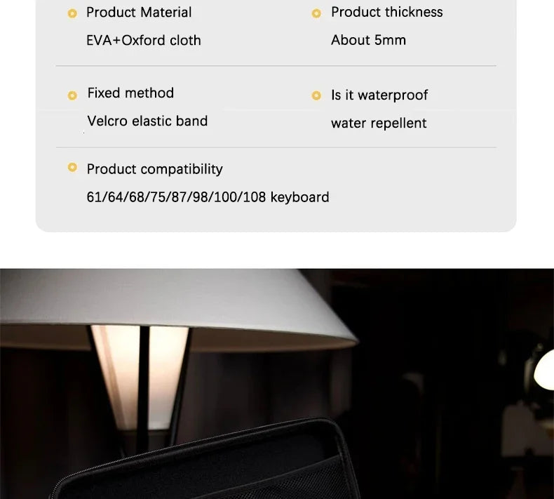 1pc Professional EVA Keyboard Case, Waterproof Protective Bag for Mechanical Keyboard 61 To Full Size, Travel & Home Use