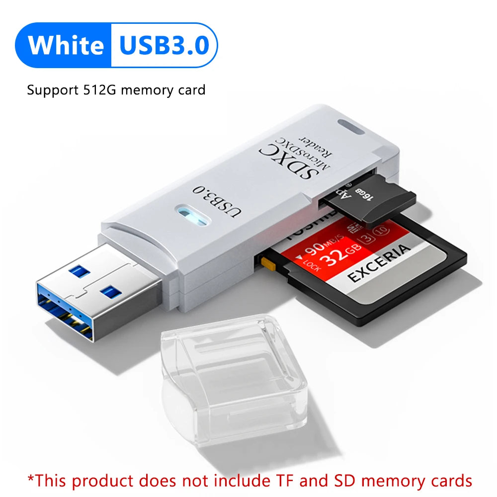 NNBILI 1-2pcs Card Reader USB3.0/2.0 To SD TF Memory Adapter High Speed TF Memory 2 IN 1 Card Reader For PC Laptop Accessories