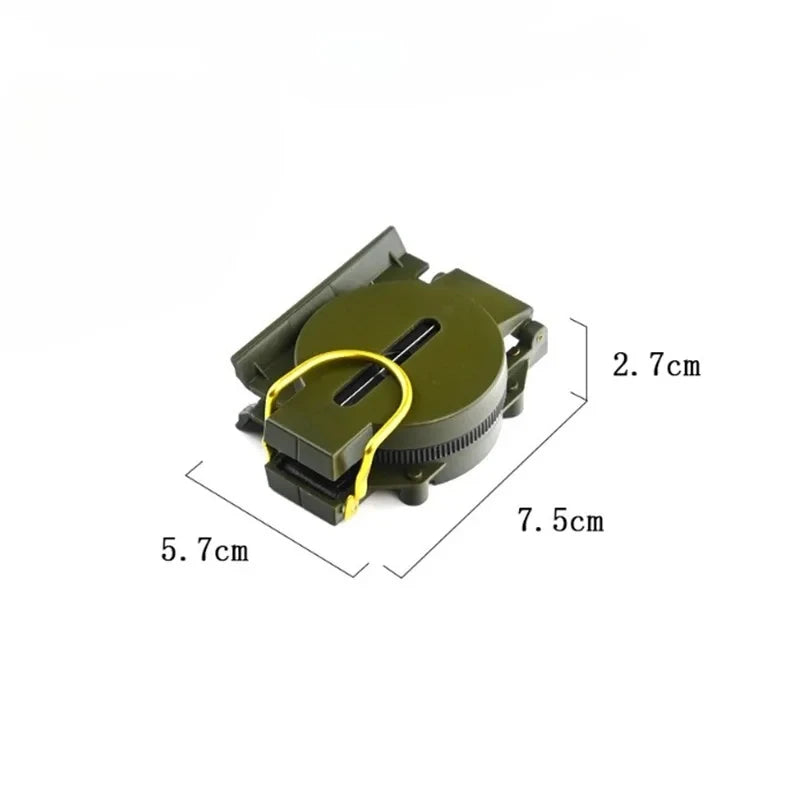 Outdoor Survival Compass Mountaineering Camping Plastic Military Green Flip-top Compass Guidebook Portable