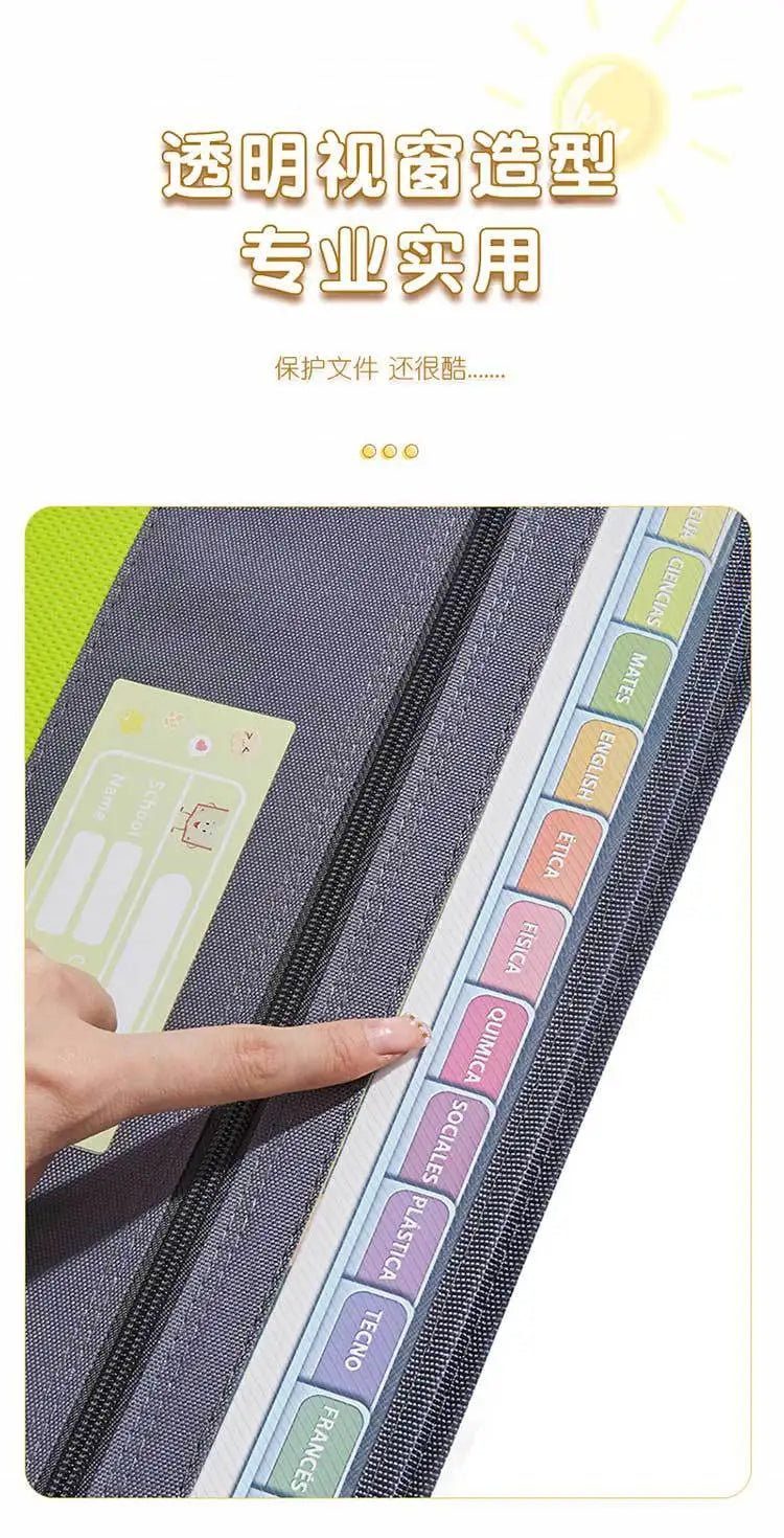 Expanding File Organizer 13 Pocket Accordion A4 Document Ziper Folder Bag Hot Style