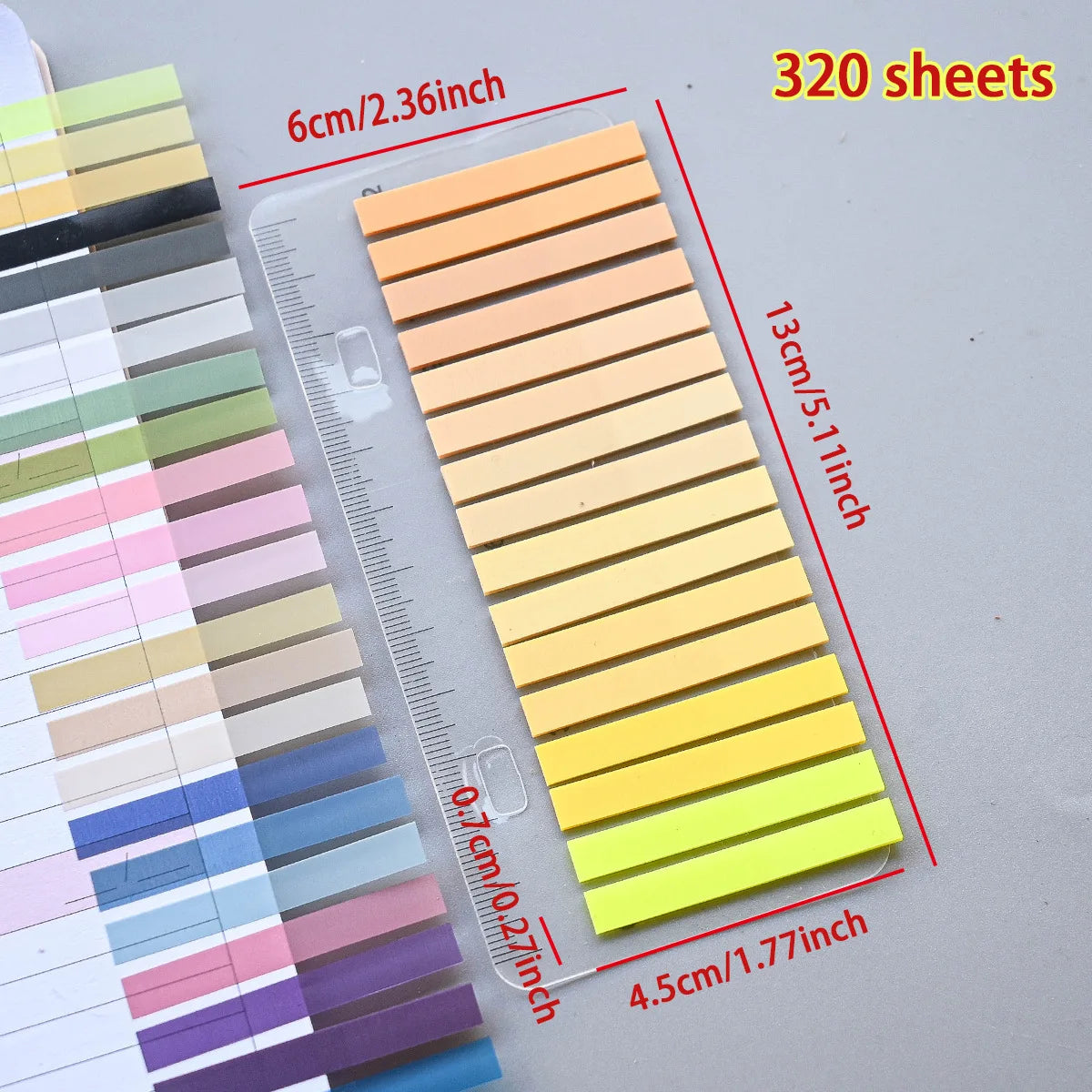320PCS Clear Sticky Notes Self-Adhesive Colorful Memo Pads for Office School Book Annotation Index Tabs Stationery