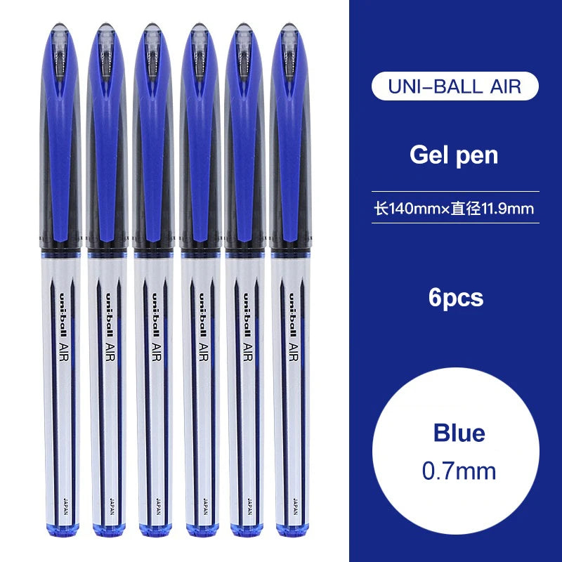 3/6pcs Japan Uniball Gel Pen AIR Straight Liquid Signature Pen UBA-188 Black Technology 0.5/0.7mm Free Writing School Supplies