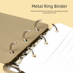 Multi-functional 3-Ring Binder Loose-Leaf Notebook PU Leather Cover Portable Notepad Refillable Memo Pad School Office Supplies