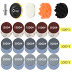 Headlight Repair Restoration Kit Car Polishing Disc 3inch 75mm Auto Waxing Sponge Sanding Pad With Sandpaper For Car Detailing