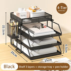Metal desktop file rack, bookcase, office file storage box, multi-layer iron file frame, data storage, folder shelving