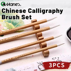 Marie's 3 pcs Jianhao Chinese Calligraphy Brush Set, Traditional Writing Watercolor Brush Ink Pen Kit for Small Regular Script,