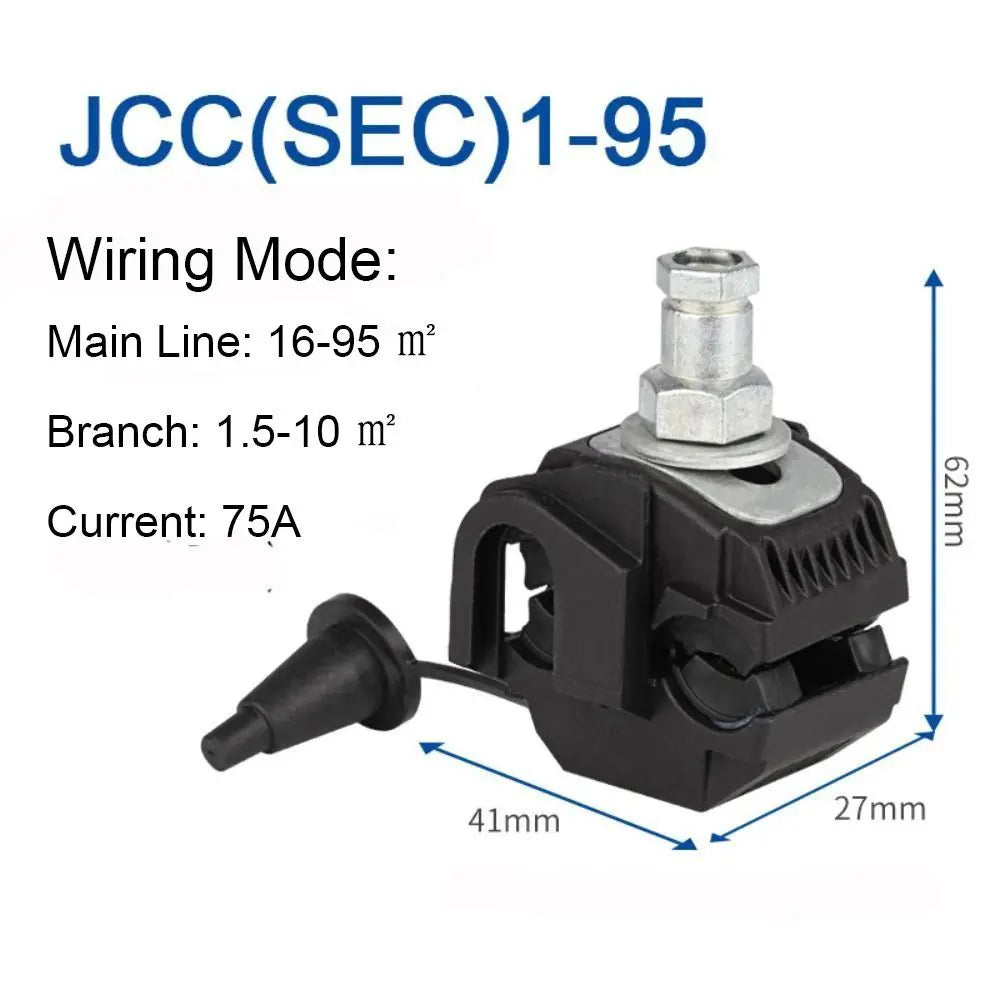 New 63A/75A Insulation Piercing Connector No-Peeling Cable Cable Clips T Shape Wiring Accessories Piercing Connector Clamp