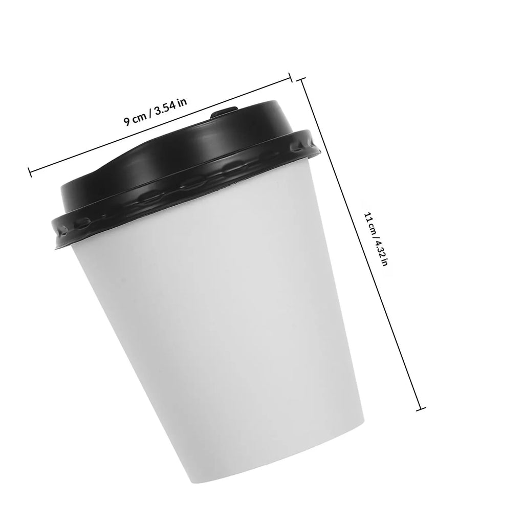 50Pcs Paper Coffee Cups Disposable Takeaway Cups Lid Included 8Oz 280Ml Hot Cold Beverage Insulation Leakproof