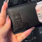 Personalized Leather ID Card Holder Superhero Mask Design Perfect Gift Travel Wallet ID Cover Trendy Youth