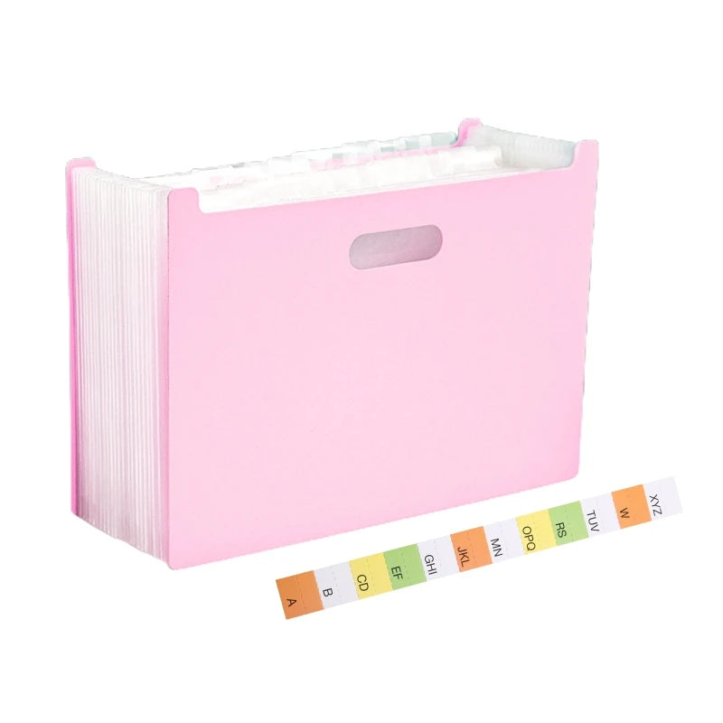 A4 Accordion Folder Clear Index Labels Expanding Document Folder File Organizer Desk Management for Office File Cabinet H3CA