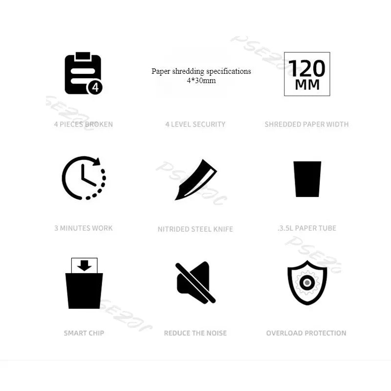 Small Electric Office Automatic Confidential Shredder for Household and Confidential Documents Shredder