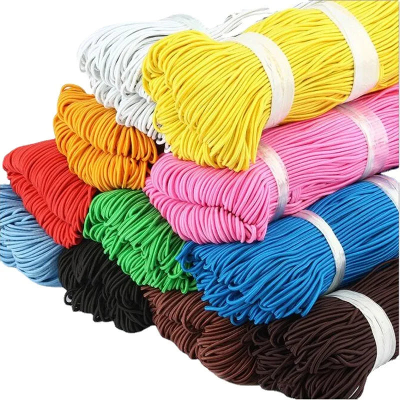 1.5mm Colorful High-Elastic Round Elastic Cord Rope Rubber Band Elastic Spandex Band Trim DIY Sewing Accessories