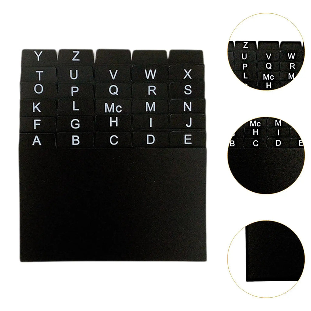30Pcs Index Cards A-z Dividers 3x5" Alphabetical File Dividers Studying Tool Alphabet Tabs Index Tabs Black for Office School