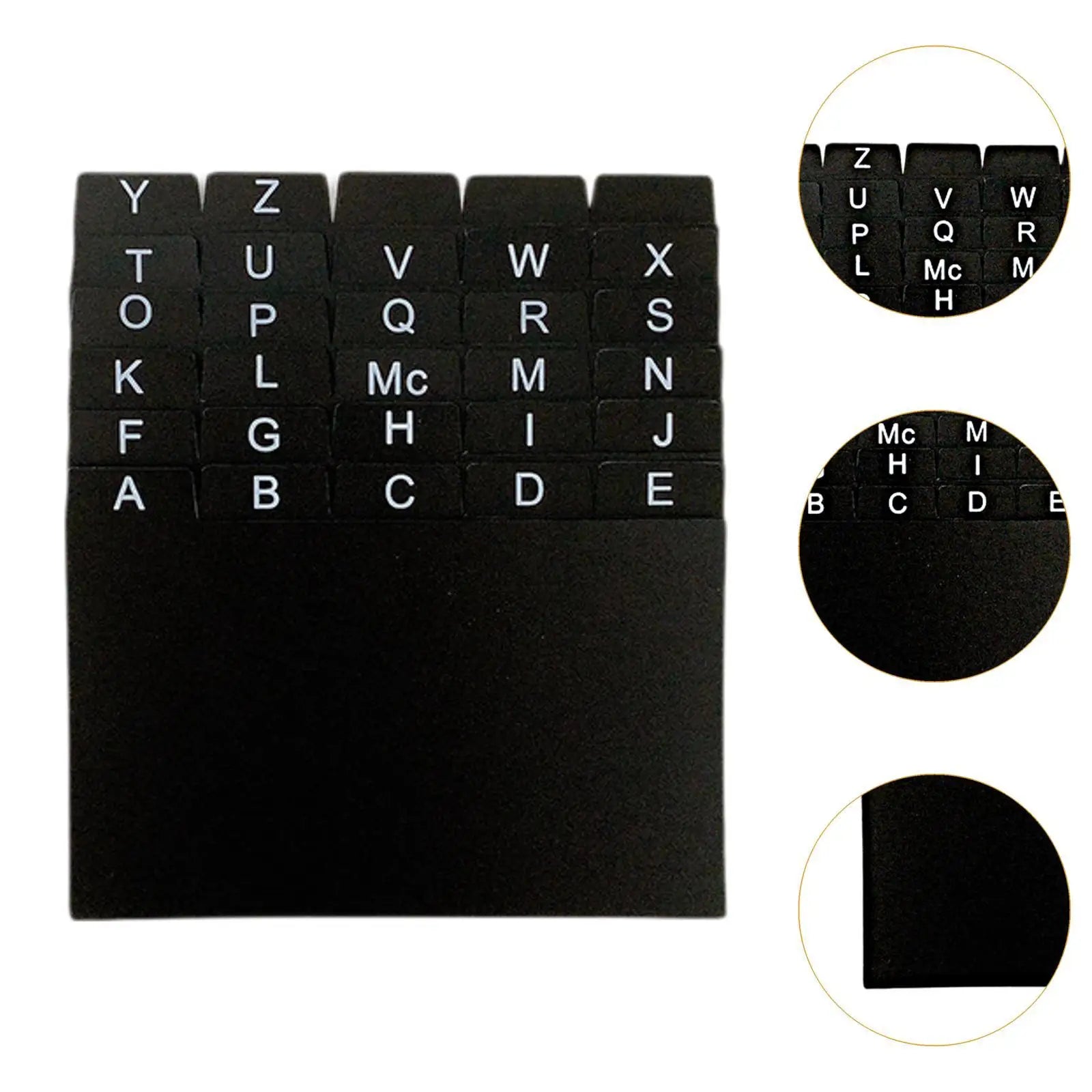 30Pcs Index Cards A-z Dividers 3x5" Alphabetical File Dividers Studying Tool Alphabet Tabs Index Tabs Black for Office School