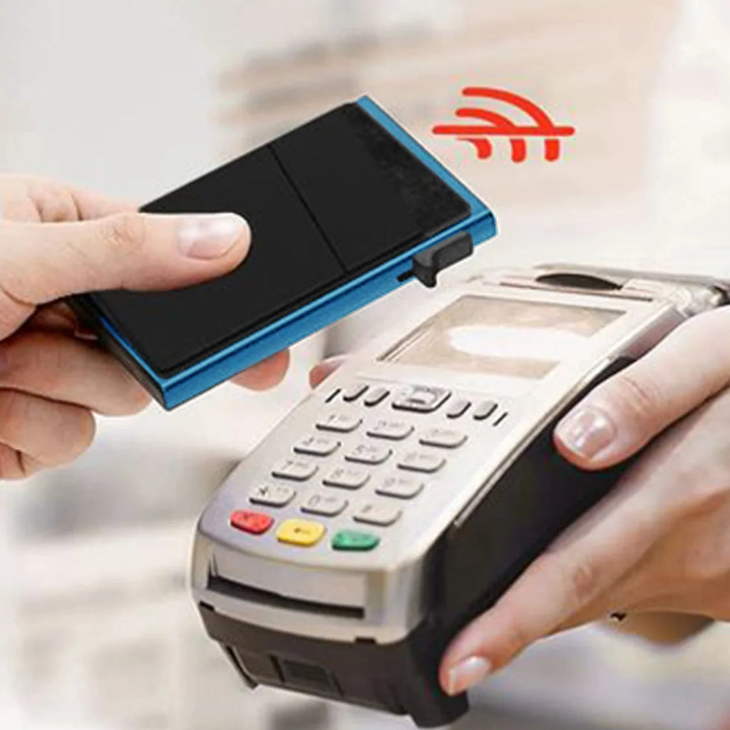 Anti-theft Cards Protectors Card Holder Minimalist Smart Wallet RFID Protection Aluminum Metal Box Cardholder Case Porte Carte