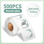 Phomemo Thermal Label Paper Round Sticker Waterproof White Pure Color Paper Shipping Label for PM241/PM246S/D520 Label Printer