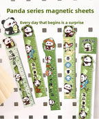 Cute Panda Magnetic Bookmark Ruler Student Creative Flexible Ruler 15cm Cartoon Rabbit Bear Capybara Magnetic Straight Ruler