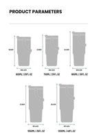 Tyeso Large-Capacity Thermoses Handle Vacuum Cup Dual-Drink Coffee Mug Stainless Steel Ice Cup Car Bottle Hot Cold Retention