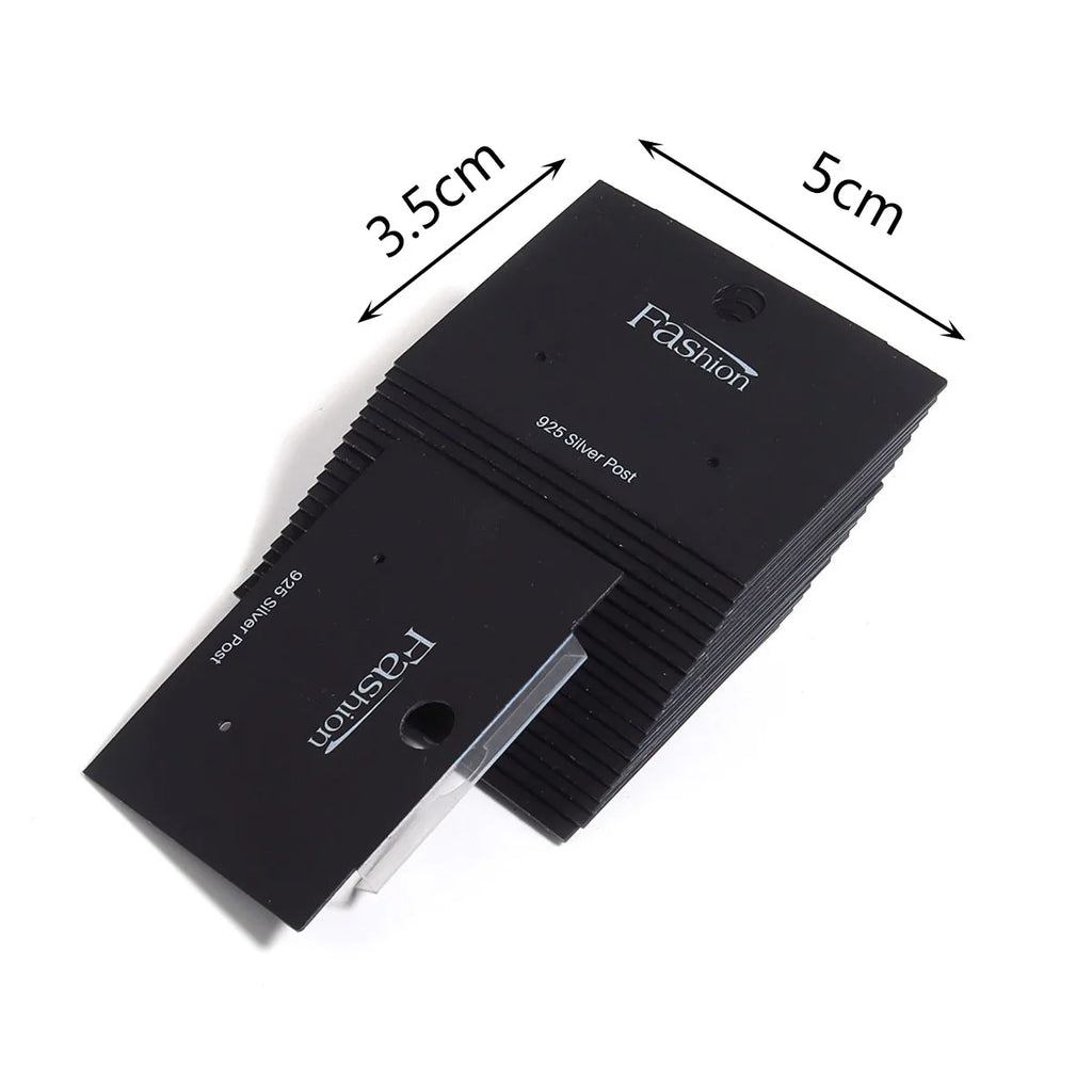 20Pcs/lot Earring Display Cards Earrings Packaging Card Hanging Hook 925/Blank Silver Mark Jewelry Storage Price Tag Supplies
