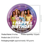 Katseye Girl Birthday Party Theme Decoration Cup Plate Banner Backdrop Gift Bag Tablecloth For Gift Baby Shower Supplies