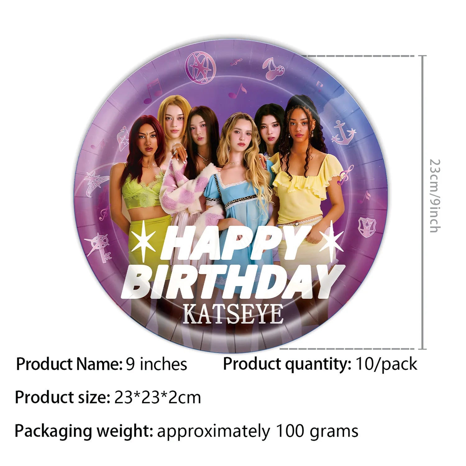 Katseye Girl Birthday Party Theme Decoration Cup Plate Banner Backdrop Gift Bag Tablecloth For Gift Baby Shower Supplies