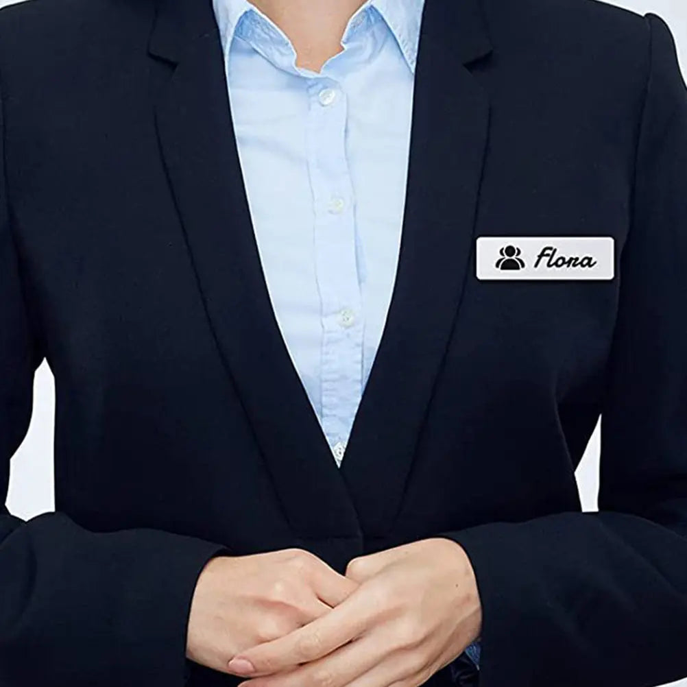 32Pcs Name Tag Blank Name Badges High Density DIY Sublimation Id Badge Pin Backing Office School Use Reusable Custom
