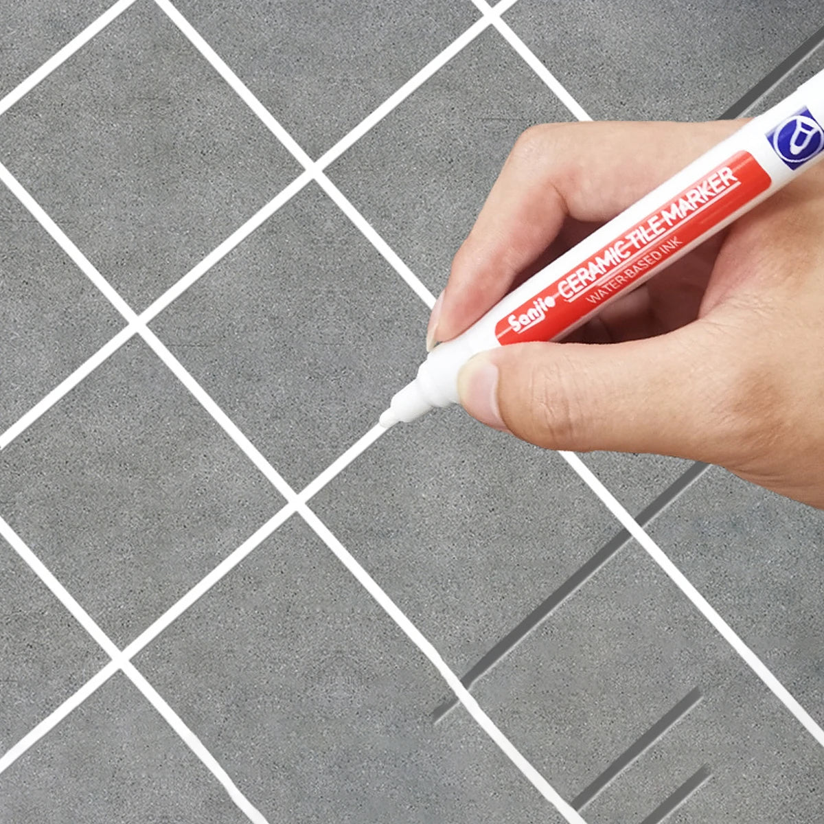 1Pcs Waterproof Ceramic Tile Grout Marker Pen, White Tile Repair Pen with Anti-Mold Filler, Bathroom Floor Tile Gap Cleaning Pen