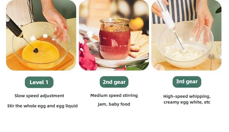 Egg Beater Handheld Electric Milk Frother Maker Drink Foamer Mixer Coffee Creamer Whisk Frothy Stirring Home Kitchen Gadgets