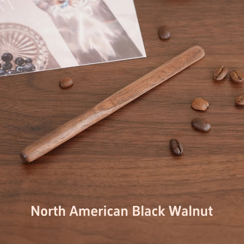 3-piece natural walnut wood coffee stirrer set, reusable, kitchen beverage stirring spoon, butter spreader, coffee equipment set