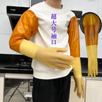 Sandblasting machine hand sleeve thickened wear-resistant rubber latex water and acid and alkali resistant gloves