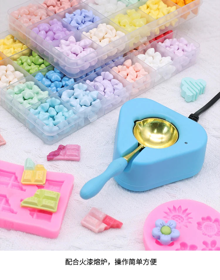 Retro Sealing Wax Beads Plant Wax Seal Wax Box Set 24 Color Sea Bead Wax Seal For Wedding Wax Seal Tools For Making Wax Seal Y15