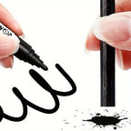 10pcs Black Waterproof Markers, Large Capacity Oil-Based Non-Fading Thick Tip Suitable for Logistics Multi-Purpose Use