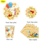 Winnie The Pooh Birthday Party Decoration Plates Napkins Table Cover Balloons Banner Baby Shower Serves 10 Guests Baby Shower
