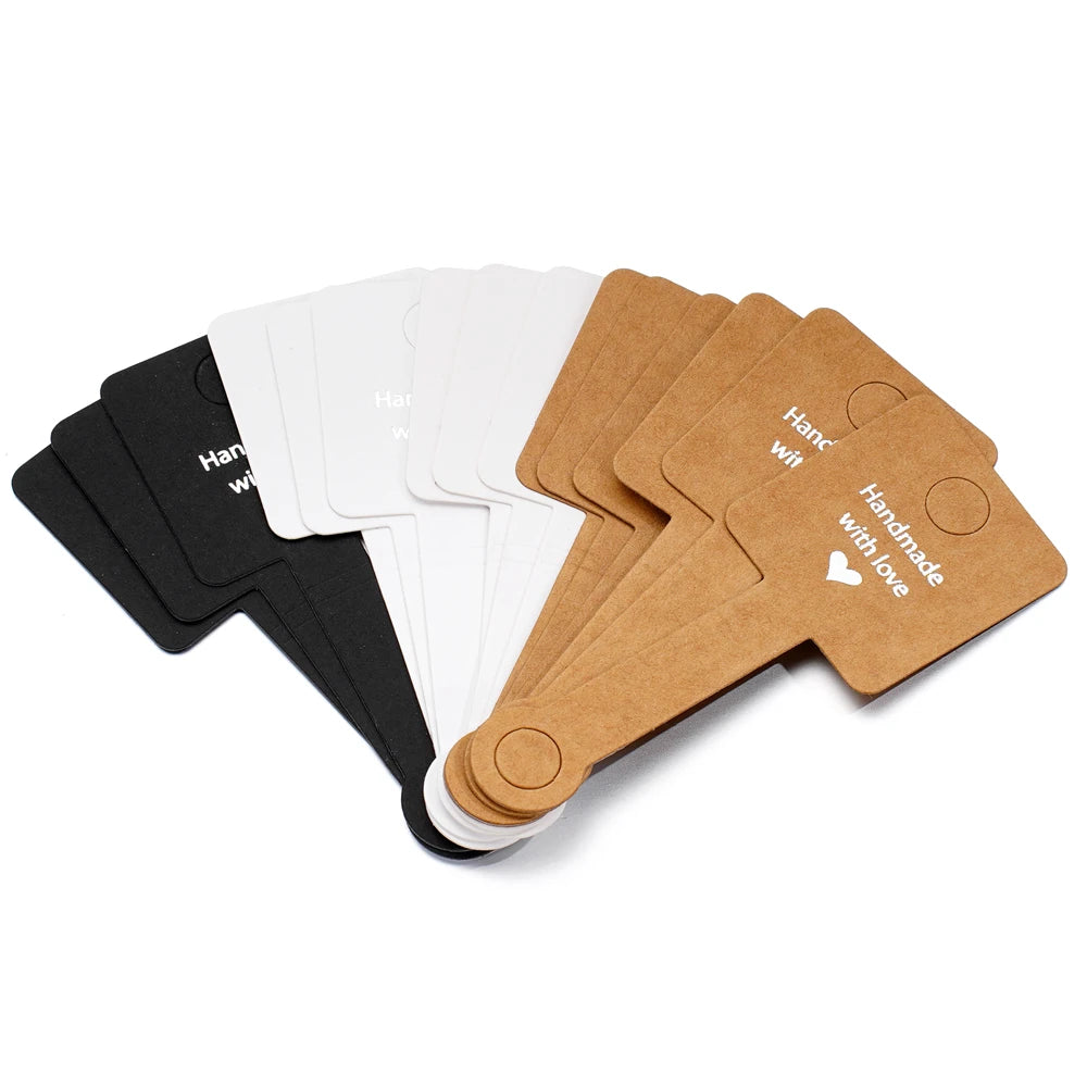 50Pcs/lot Blank Paper Price Tags Stickers DIY Jewelry Bracelet Ring Labels Display Card Packaging Sticker Self-Sticker Hangtag