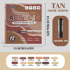 12 Pcs Black and White/Gold and Silver Acrylic Paint Markers Set, Large Ink Capacity, Skin Color Brush Markers Pen Art Supplies