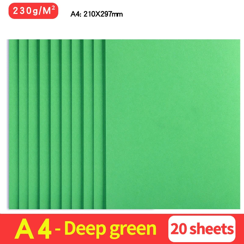 20Sheets 230G A4 Color Cardstock Paper Business Card Cardboard DIY Gifts Card Scrapbook Materials Drawing Card Art Supplies