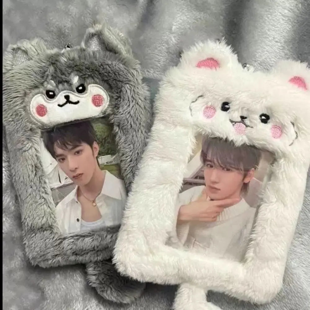 Multifunctional Photocard Case Bear/Rabbit/Chick Bus Door Cards Sleeve Cute Cartoon Photo Card Holder School Office