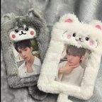 Multifunctional Photocard Case Bear/Rabbit/Chick Bus Door Cards Sleeve Cute Cartoon Photo Card Holder School Office