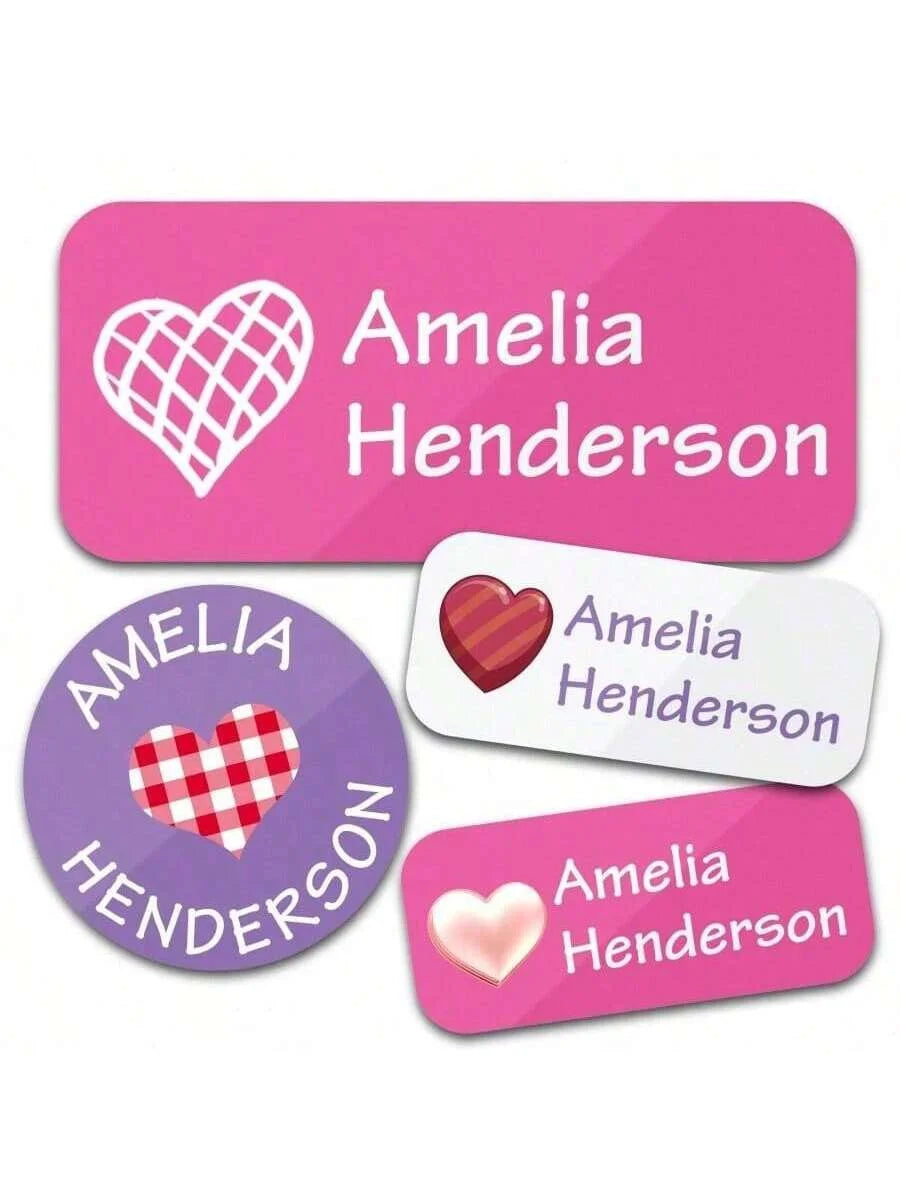 Custom Name Stickers 130 Pieces - Waterproof Personalized Adhesive Labels for Clothing
