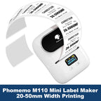 Phomemo Label Printer M110 Label Maker Barcode Label Printer for Address, Barcode, Clothing, Photo,Logo,Jewelry,Retail,Business