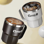 WORTHBUY Coffee Mug With Lid&Handle 304 Stainless Steel Tea Milk Coffee Cup Double Wall Insulated Anti Scalding Drinking Cup