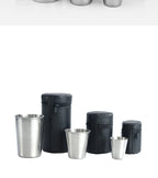 2025 4Pcs Outdoor Travel Stainless Steel Cups Mini Glasses for Whisky Wine with Case Portable Drinkware 30ml/70ml/170ml
