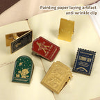 Retro Travel Book Clip Memory Glow Filme Metal Letter Clip Ticket Folder Watercolor Handbook Fixator Portable Art Stationery