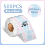 500-1000 Pcs Phomemo Thermal Label Paper Round Sticker Waterproof Label for Gift Kids Stickers School Supplies for 241 Printer