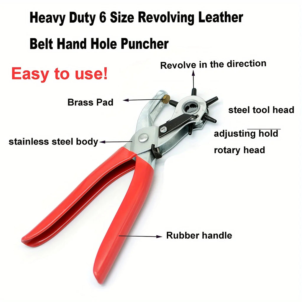 Leather Belt Hole Punch Plier Kit Hole Eyelet Puncher Sewing Machine Bag Watchband Strap Household Leathercraft Hand Tools Set